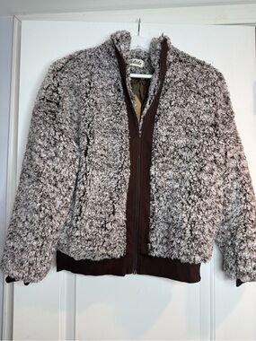NWT Listicle Taupe Teddy Sherpa Zip Jacket